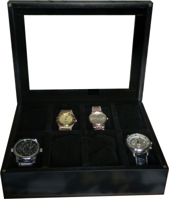 SLK Wooden (Charcoal Black) Watch Box(Black, Holds 8 Watches)   Watches  (SLK)