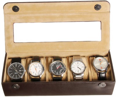 Essart Case 37 Watch Box(Dark Brown, Holds 5 Watches)   Watches  (Essart)
