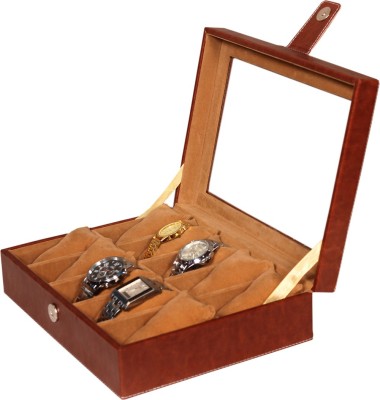 Leather World classic Watch Box(Beige, Holds 10 Watches)   Watches  (Leatherworld)