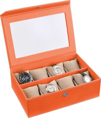 Eco-Leatherette Deco Watch Box(Brunt Orange, Holds 8 Watches)   Watches  (Eco-Leatherette)