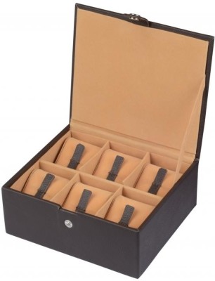 Ystore YWAB2BL Watch Box(Black, Holds 6 Watches)   Watches  (Y Store)