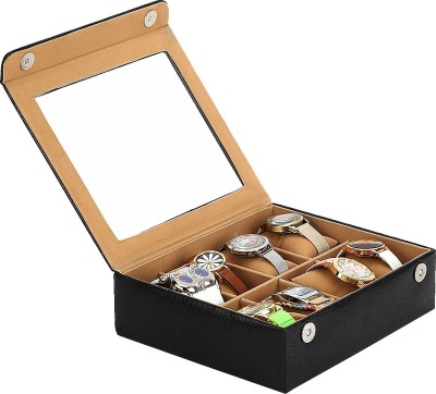 The Runner Solid Watch Box(Black, Beige, Holds 8 Watches)   Watches  (The Runner)