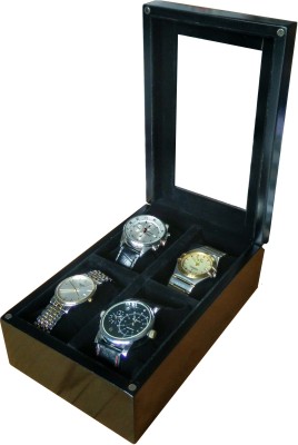 SLK Wooden Watch Box(Black, Holds 4 Watches)   Watches  (SLK)
