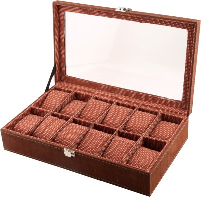 Anything & Everything Brown Transparent 12 Watch Box(Brown, Holds 12 Watches)   Watches  (Anything & Everything)