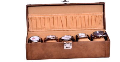 Borse BWC011 Watch Box(Tan, Holds 5 Watches)   Watches  (Borse)
