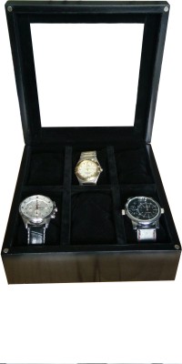 SLK Wooden (Charcoal Black) Watch Box(Black, Holds 6 Watches)   Watches  (SLK)