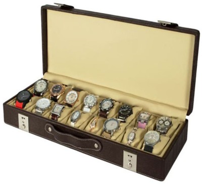 D'SIGNER DSG16PLNBRWN Watch Box(Brown,Beige, Holds 16 Watches)   Watches  (D'signer)