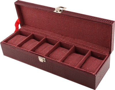 Anything & Everything Crocodile Look Red Wine 06 Watch Box(RED WINE, Holds 06 Watches)   Watches  (Anything & Everything)