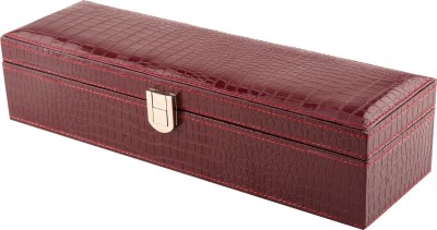A&E Red Wine Crocodile Look 06 Tie & Watch Box(Red Wine, Holds 06 Watches)   Watches  (A&E)