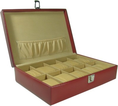View Essart Protection Case Watch Box(Cherry, Holds 10 Watches)  Price Online