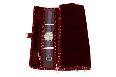 K&P Watch cum Payal Cover Watch Box(Maroon, Holds 5 Watches)   Watches  (K&P)