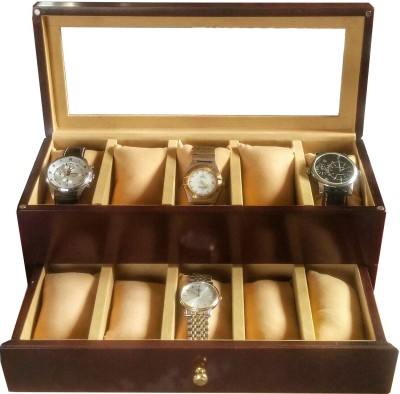 SLK Wooden (Rosewood) Watch Box(Rosewood, Holds 10 Watches)   Watches  (SLK)
