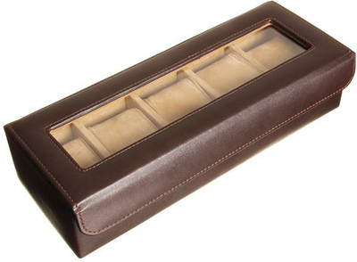 

Valley leather Watch Box(Brown, Holds 5 Watches)