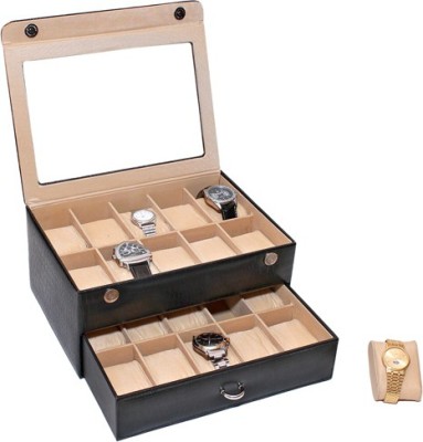 Essart Case 4 Watch Box(Black, Holds 20 Watches)   Watches  (Essart)