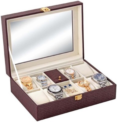 a&e Watch & Jewellery Case Watch Box(Light Brown, Holds 8 Watches)   Watches  (A&E)