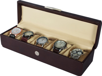

D'signer Watch Box(Brown, White, Beige, Holds 5 Watches)