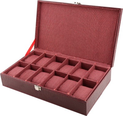 Anything & Everything Red Wine Crocodile Look 12 Watch Box(Red Wine, Holds 12 Watches)   Watches  (Anything & Everything)