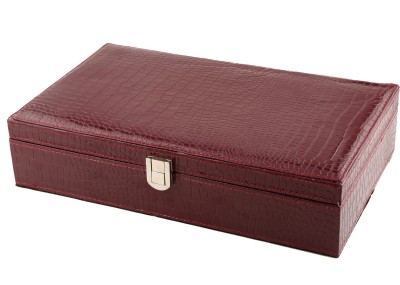 A&E Red Wine Crocodile Look 12 Tie & Watch Box(Red Wine, Holds 12 Watches)   Watches  (A&E)