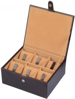 Ystore YWAB2BR Watch Box(Brown, Holds 6 Watches)   Watches  (Ystore)
