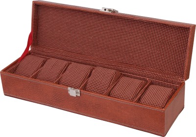 a&e Tie & 6 Watch Box(Brown, Holds 6 Watches)   Watches  (A&E)