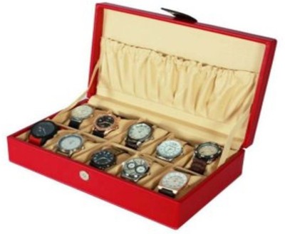 D'SIGNER DSG10BLKRD Watch Box(Red, Beige, Black, Holds 10 Watches)   Watches  (D'signer)