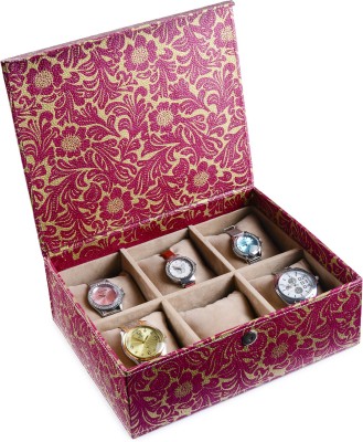 Eco-Leatherette Deco Watch Box(Multicolor, Holds 6 Watches)   Watches  (Eco-Leatherette)