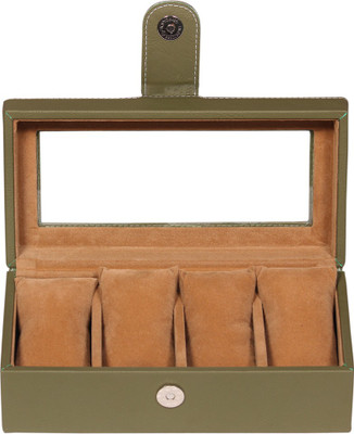 

Leather World Trendy Watch Box(Green, Holds 4 Watches)