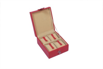 Ystore YWB22RD Watch Box(Red, Holds 4 Watches)   Watches  (Ystore)