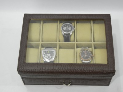 Essart Watch Box(Brown, Holds 20 Watches)   Watches  (Essart)