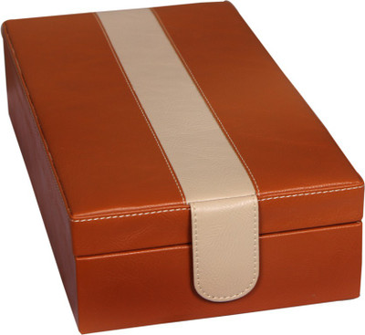 

Leather World Trendy Watch Box(Multicolor, Holds 9 Watches)