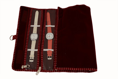 

K&P Payal Cover Watch Box(Maroon, Holds 7 Watches)
