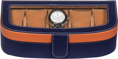 Leather World Trendy Watch Box(Purple, Tan, Holds 5 Watches)   Watches  (Leather World)