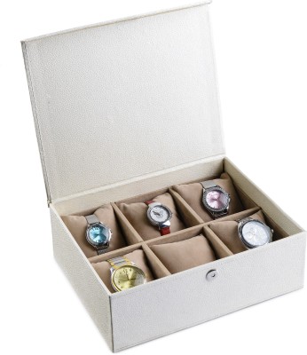 Eco-Leatherette Deco Watch Box(Multicolor, Holds 6 Watches)   Watches  (Eco-Leatherette)
