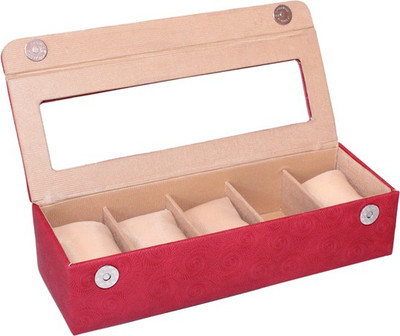 

Essart Watch Organiser Box Watch Box(Red, Holds 5 Watches)