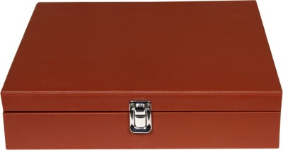 Leather World PU Leather Watch Box(Brown, Holds 18 Watches)   Watches  (Leather World)