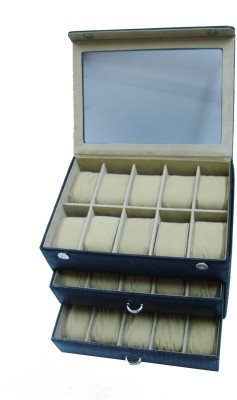 View Essart Watch Box(Black, Holds 30 Watches)  Price Online