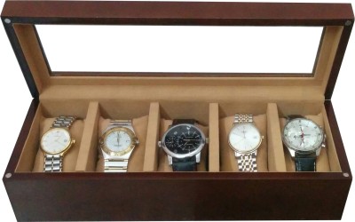 SLK Wooden (Walnut) Watch Box(Brown, Holds 5 Watches)   Watches  (SLK)