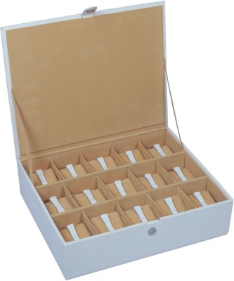 Ystore YWB35WH Watch Box(Off-White, Holds 15 Watches)   Watches  (Y Store)