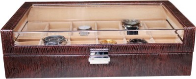 View Essart Case 16 Watch Box(Brown, Holds 12 Watches)  Price Online