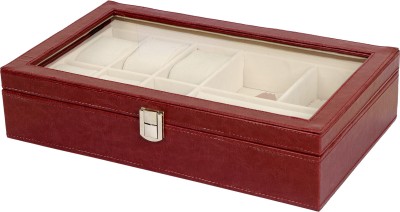 Anything & Everything Tie, Jewelry & Watch Box(Maroon, Holds 06 Watches)   Watches  (Anything & Everything)