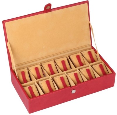 Ystore YWAB6RD Watch Box(Red, Holds 12 Watches)   Watches  (Y Store)