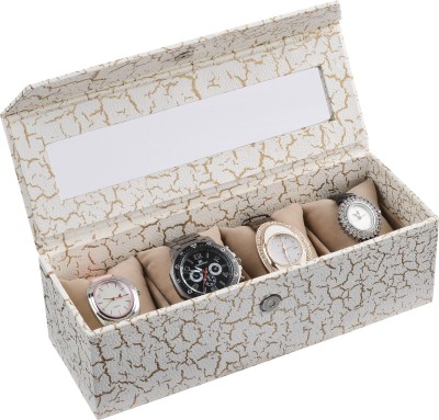 Eco-Leatherette Handcrafted Watch Box(Multicolor, Holds 4 Watches)   Watches  (Eco-Leatherette)