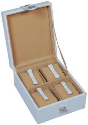 Ystore YWB22WH Watch Box(White, Holds 4 Watches)   Watches  (Ystore)