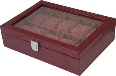 Anything & Everything Crocodile Look Wine Red 10 Watch Box(Wine Red, Holds 10 Watches)   Watches  (Anything & Everything)