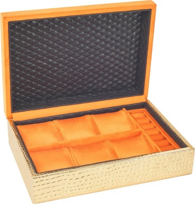 

D'SIGNER DSGJWELORNGGLD_1 Watch Box(Orange, Gold, Holds 6 Watches)