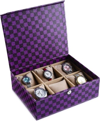 Ecoleatherette Handcrafted Watch Box(Multicolour, Holds 6 Watches)   Watches  (Eco-Leatherette)