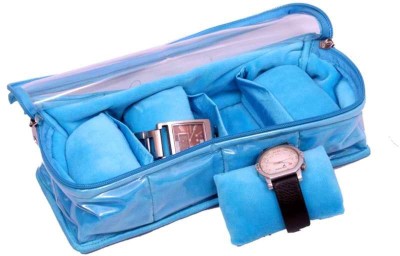 Kuber Industries Watch Cover In Velvet Four Roll Watch Box(Blue, Holds 12 Watches)   Watches  (Kuber Industries)