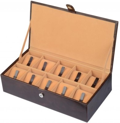 Ystore YWAB4BR Watch Box(Brown, Holds 10 Watches)   Watches  (Ystore)