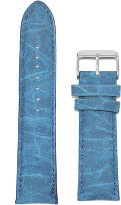 

KOLET Textured Matte Finish Padded 20BU 20 mm Leather Watch Strap(Blue)