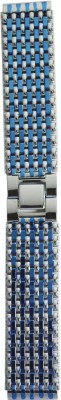 Kolet Ion plated 20 mm Stainless Steel Watch Strap(Silver, Blue)   Watches  (Kolet)